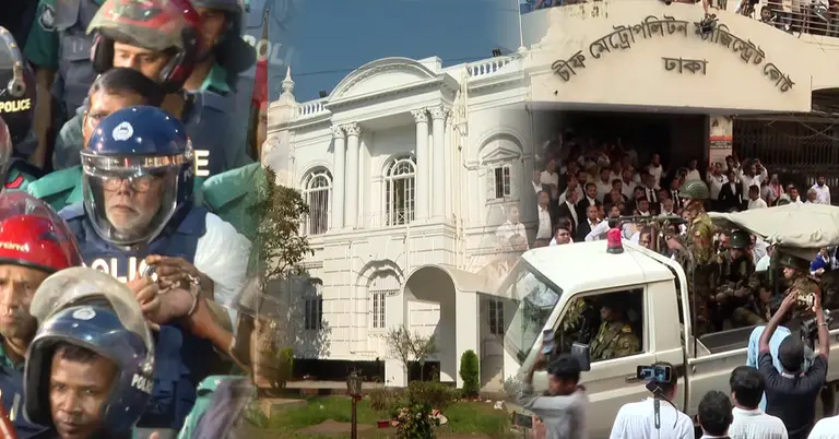 জুলাই অভ্যুত্থানে ছাত্র-জনতার হত্যা মামলায় অভিযুক্ত সালমান এফ রহমান ও আদালত প্রাঙ্গণ
